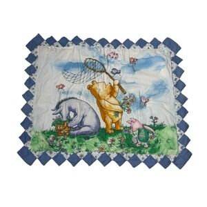 Vintage Classic Winnie The Pooh Butterfly Catching Piglet Pillow Sham RARE